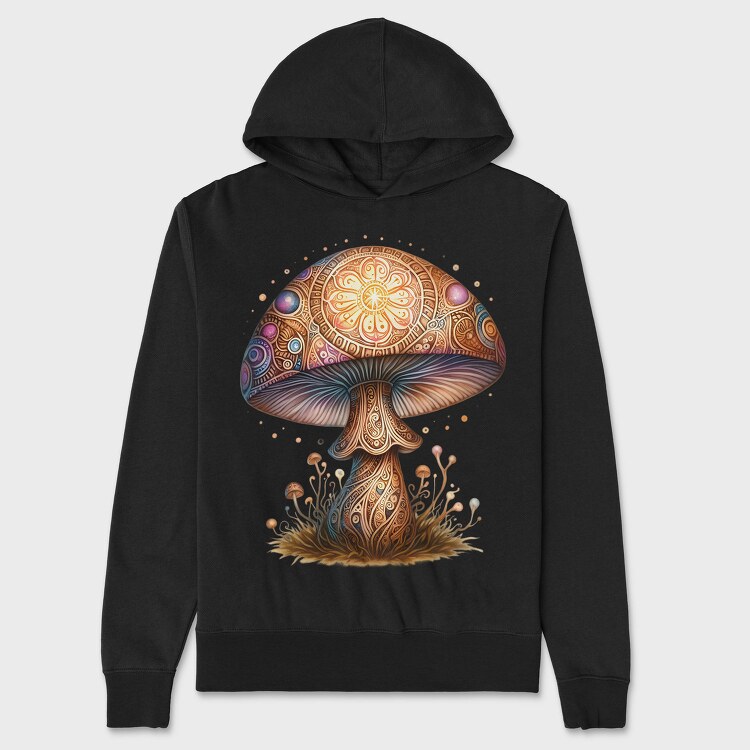 Magic Mushroom Art, Hanorac Oversize Barbati (Unisex)