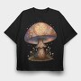 Magic Mushroom Art, Tricou Oversize Barbati (Unisex)