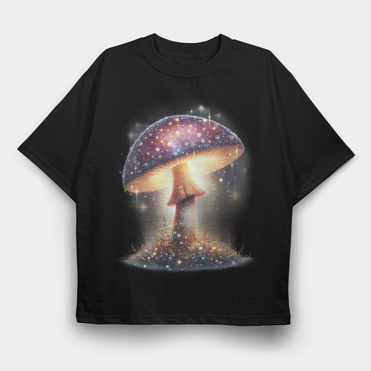 Magic Mushroom Glow, Tricou Oversize Barbati (Unisex)