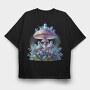 Magic Mushrooms Glow, Tricou Oversize Barbati (Unisex)