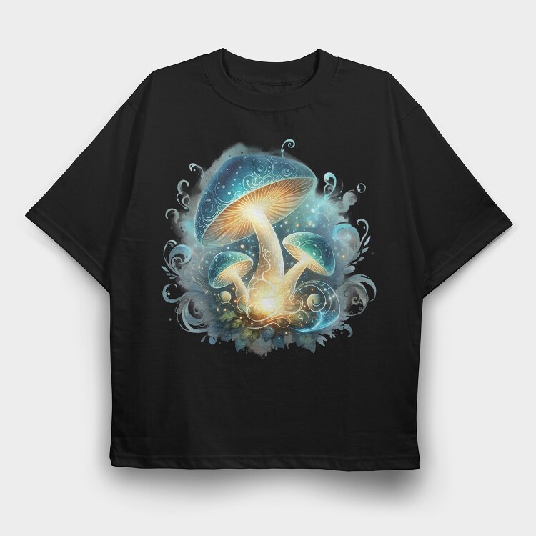 Magic Mushrooms Swirls, Tricou Oversize Barbati (Unisex)