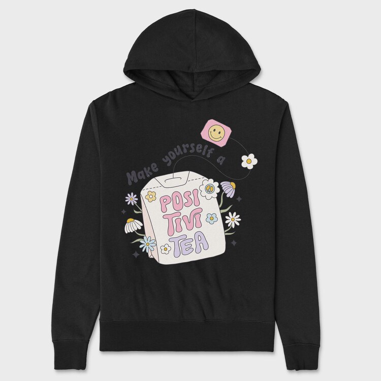 Make Yourself A Positivi Tea, Hanorac Oversize Barbati (Unisex)