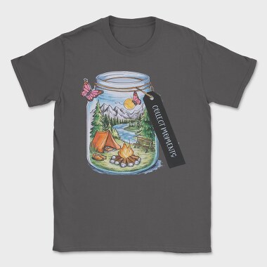 Mason Jar Camping Moments, Tricou Barbati (Unisex)