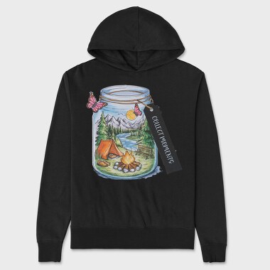 Mason Jar Camping Moments, Hanorac Oversize Barbati (Unisex)