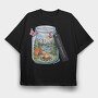 Mason Jar Camping Moments, Tricou Oversize Barbati (Unisex)