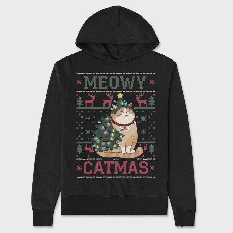 Meowy Catmas, Hanorac Oversize Barbati (Unisex)