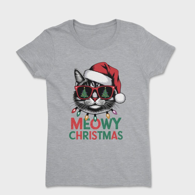 Meowy Christmas Cat, Tricou Femei