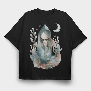 Mermaid Crystal Ocean, Tricou Oversize Barbati (Unisex)