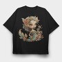 Mermaid Flower Crown, Tricou Oversize Barbati (Unisex)