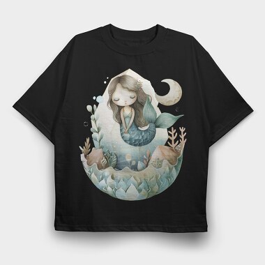 Mermaid Ocean Bubble, Tricou Oversize Barbati (Unisex)