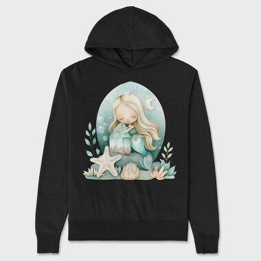 Mermaid Ocean Moon, Hanorac Oversize Barbati (Unisex)