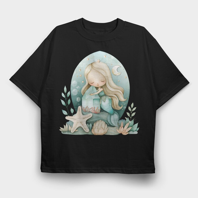 Mermaid Ocean Moon, Tricou Oversize Barbati (Unisex)