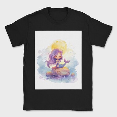 Mermaid Sitting On Rock, Tricou Barbati (Unisex)