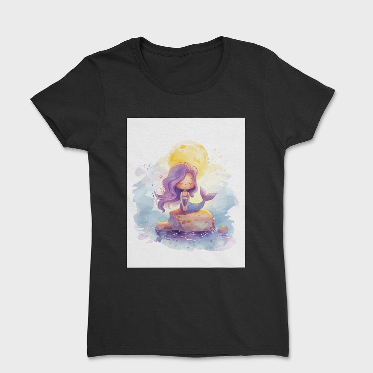 Mermaid Sitting On Rock, Tricou Femei