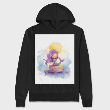 Mermaid Sitting On Rock, Hanorac Oversize Barbati (Unisex)