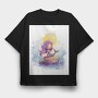Mermaid Sitting On Rock, Tricou Oversize Barbati (Unisex)