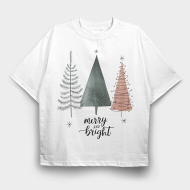 Merry Bright Bright, Tricou Oversize Barbati (Unisex)