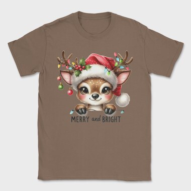 Merry Bright Reindeer, Tricou Barbati (Unisex)