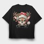 Merry Bright Reindeer, Tricou Oversize Barbati (Unisex)