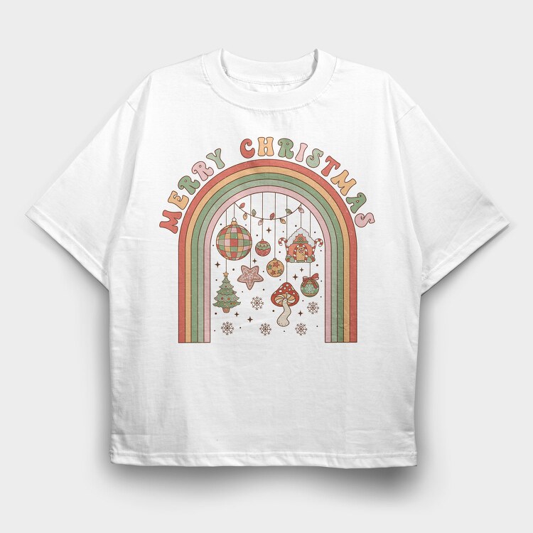 Merry Christmas Groovy, Tricou Oversize Barbati (Unisex)