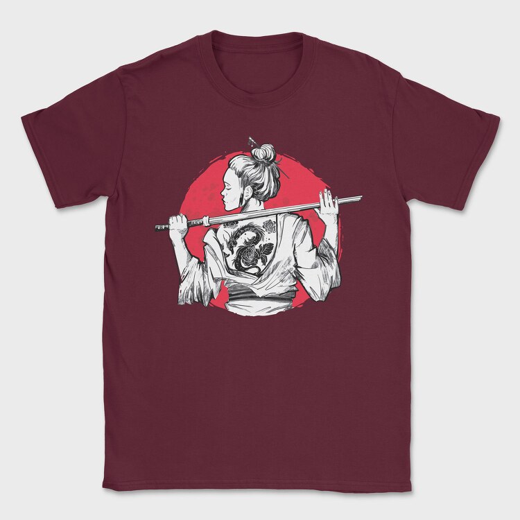 Samurai Girl Tattoo, Tricou Barbati (Unisex)