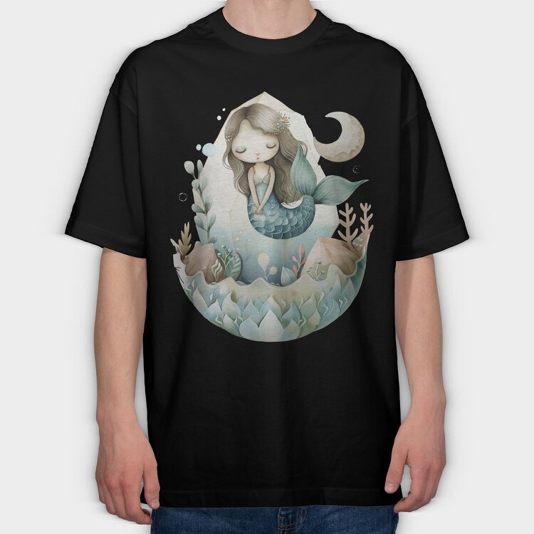 Mermaid Ocean Bubble, Tricou Oversize Barbati (Unisex)