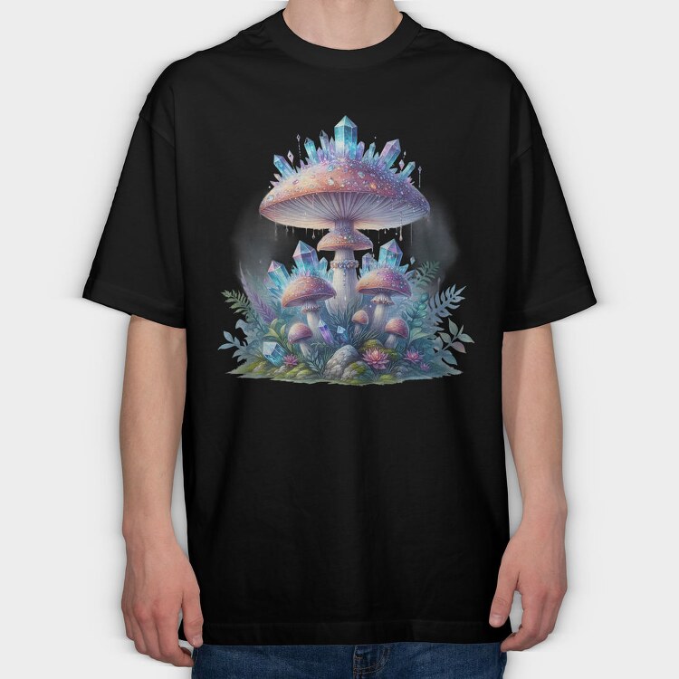 Magic Mushrooms Glow, Tricou Oversize Barbati (Unisex)