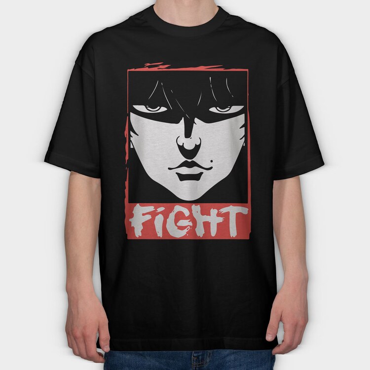 Fight Face, Tricou Oversize Barbati (Unisex)