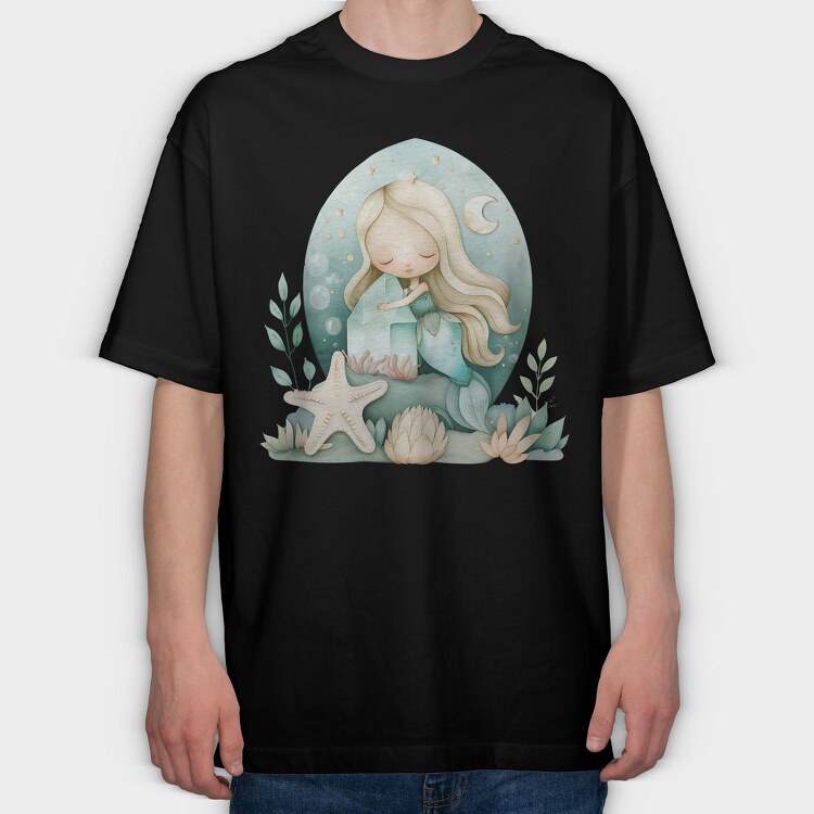 Mermaid Ocean Moon, Tricou Oversize Barbati (Unisex)