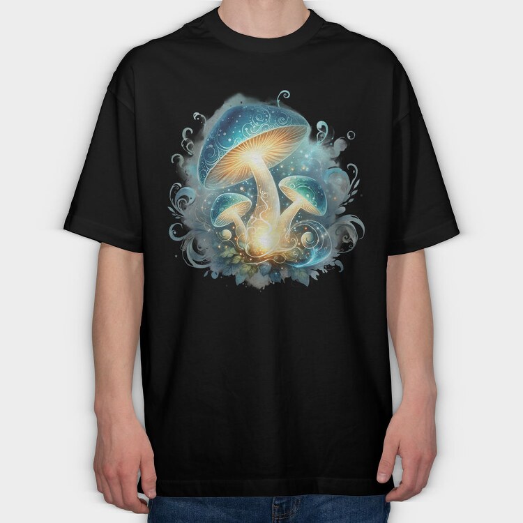 Magic Mushrooms Swirls, Tricou Oversize Barbati (Unisex)