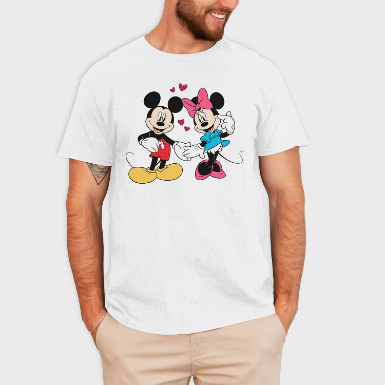 Mickey Minnie Love 1, Tricou Barbati (Unisex)