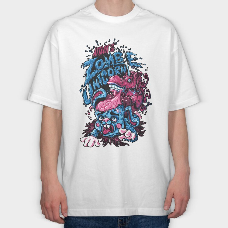 Attack Of The Tombicorn, Tricou Oversize Barbati (Unisex)