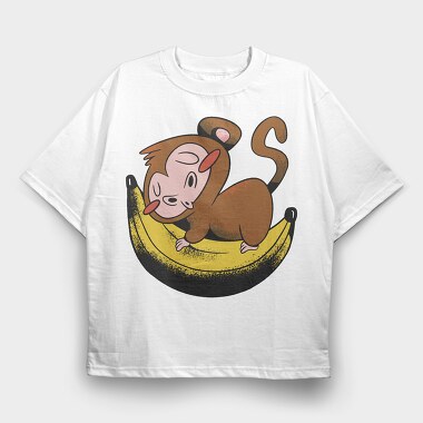 Banana Monkey Ride, Tricou Oversize Barbati (Unisex)