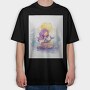 Mermaid Sitting On Rock, Tricou Oversize Barbati (Unisex)