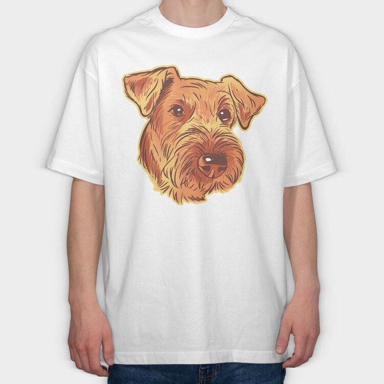 Airedale Terrier Dog, Tricou Oversize Barbati (Unisex)