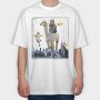 Angel Cats Surreal Collage, Tricou Oversize Barbati (Unisex)