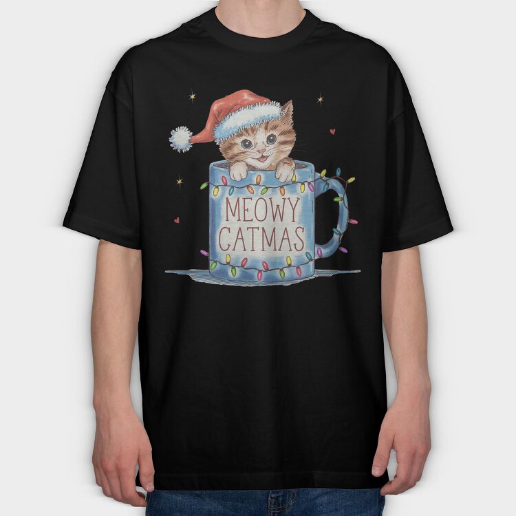 Meowy Wywy, Tricou Oversize Barbati (Unisex)