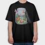 Mason Jar Camping Moments, Tricou Oversize Barbati (Unisex)