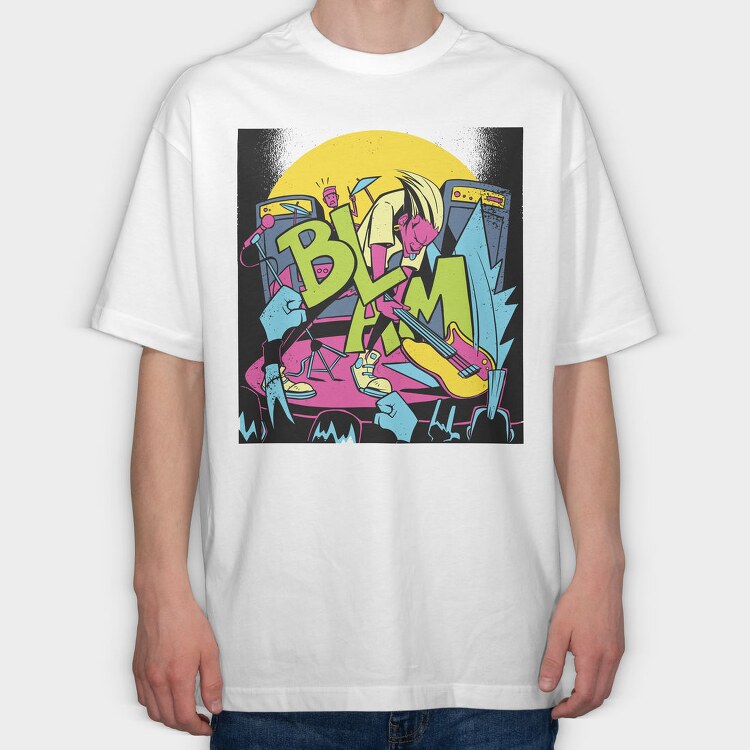 Rockstar Smash Guitar, Tricou Oversize Barbati (Unisex)