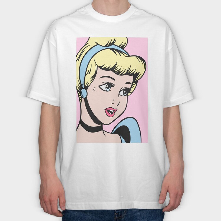 Pop Art Cinderella, Tricou Oversize Barbati (Unisex)