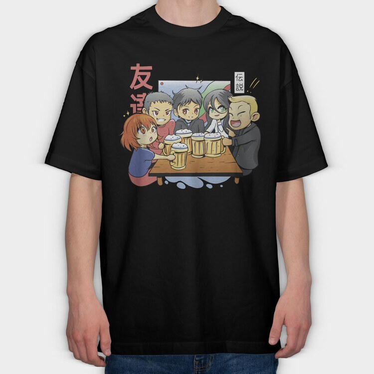 Beer Friends Cheers, Tricou Oversize Barbati (Unisex)