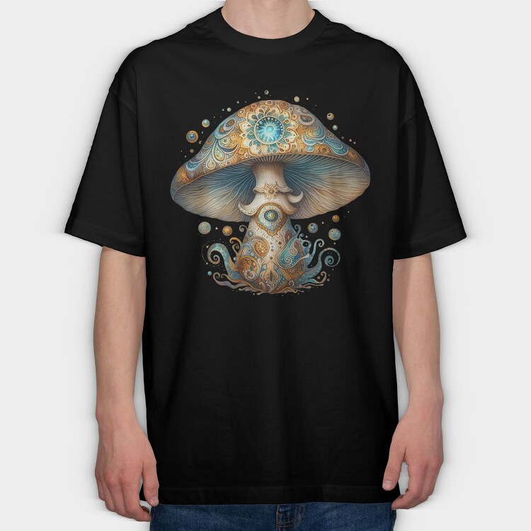 Magic Mushroom Swirls, Tricou Oversize Barbati (Unisex)