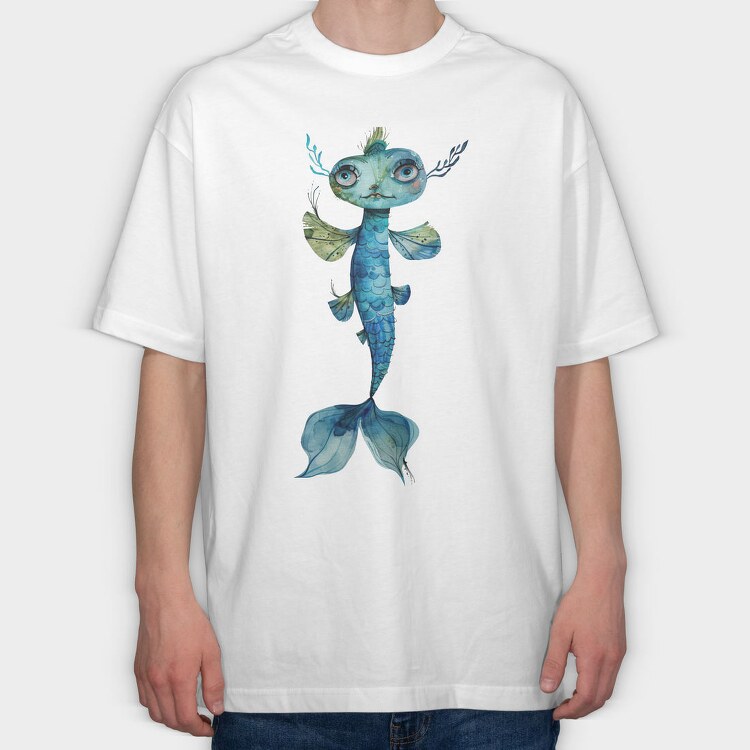 Mermaid Fish Tail, Tricou Oversize Barbati (Unisex)