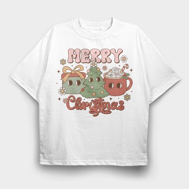 Merry Christmas Tree Cup, Tricou Oversize Barbati (Unisex)
