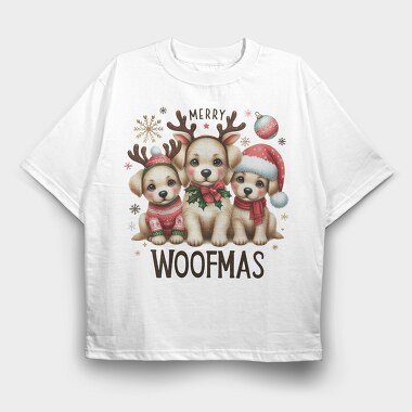 Merry Woofmas, Tricou Oversize Barbati (Unisex)