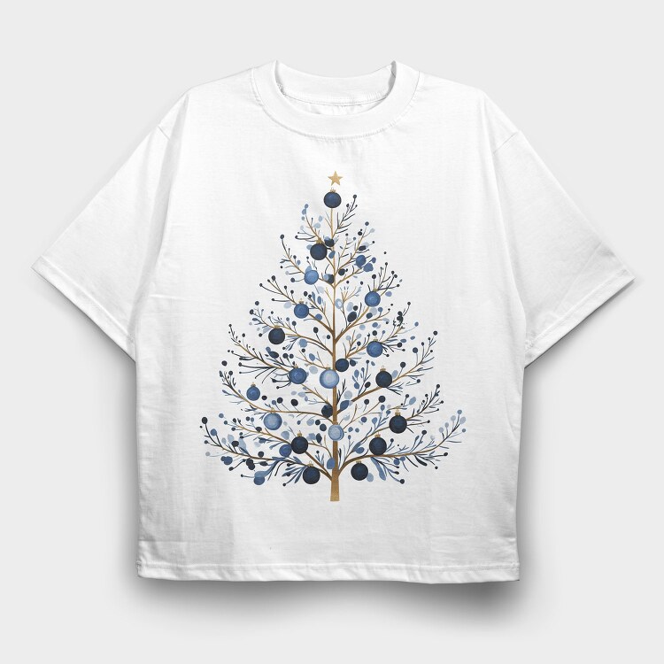 Minimalist Christmas Tree, Tricou Oversize Barbati (Unisex)