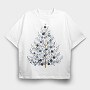 Minimalist Christmas Tree, Tricou Oversize Barbati (Unisex)