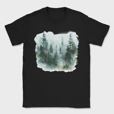 Misty Pine Forest, Tricou Barbati (Unisex)