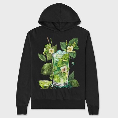 Mojito Leaves Flowers, Hanorac Oversize Barbati (Unisex)