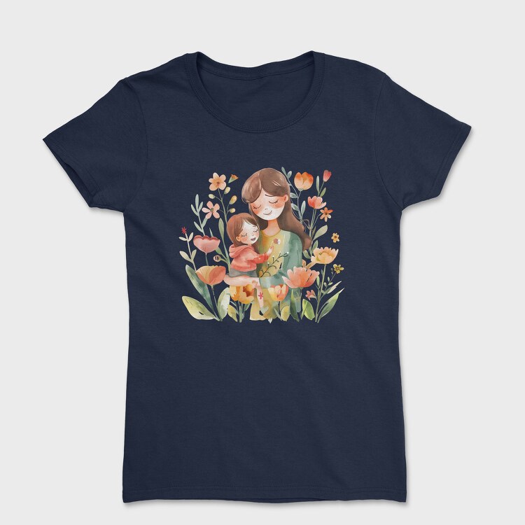 Mom And Baby Flower Bond, Tricou Femei